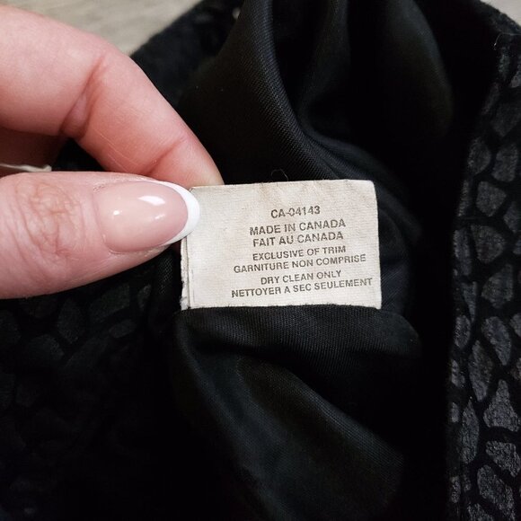 Vintage * Neto Black on Black Print Leather Skirt - Picture 8 of 11